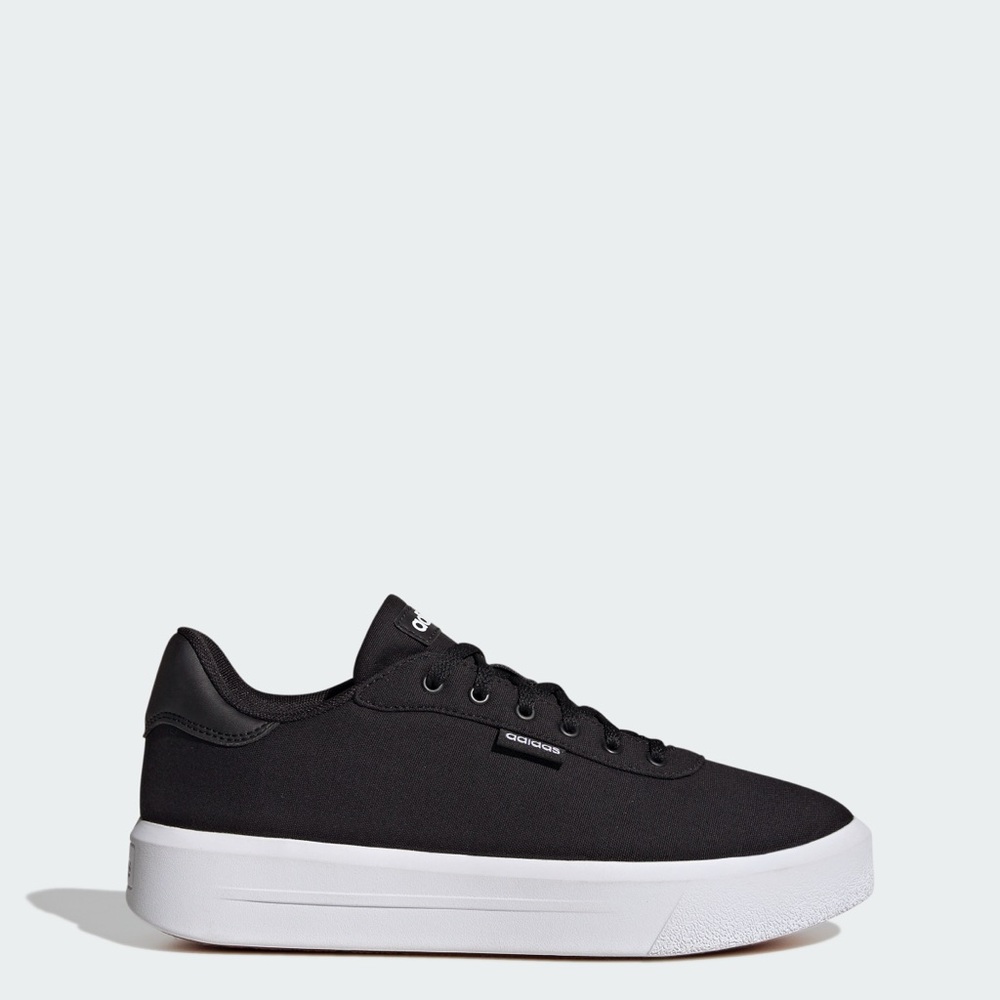 Adidas black/white court platform CLN shoe women’s size 7.0